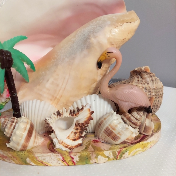 Conch TV  Accent Light Sea Shells Coral Palm Flamingo Rewired Battery 1960 - Picture 9 of 13